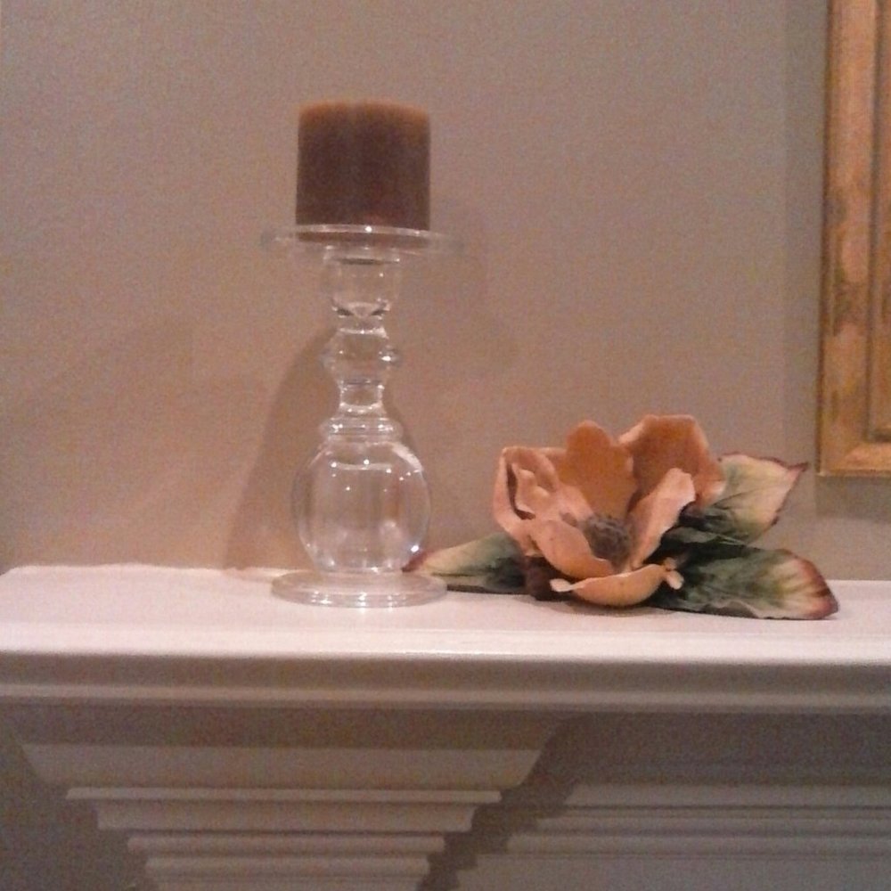 Clear Glass Accent Candle Holder